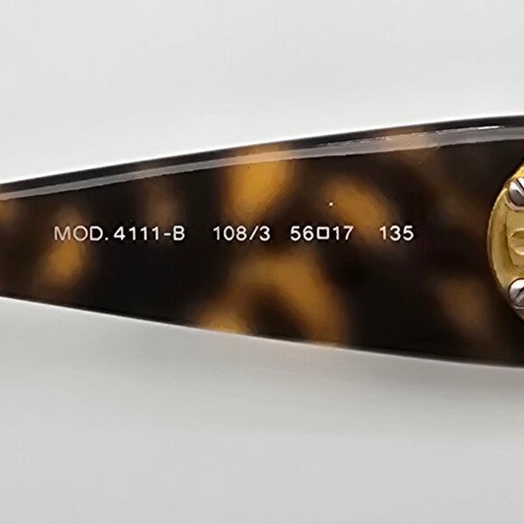 Versace Mod. 4111-B 108/3 Dark Tortoise Rhinestone Frame Brown Lens Sunglasses